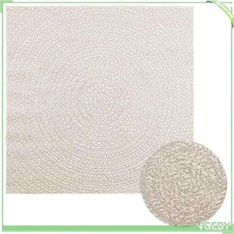 4010376 Tapis ZIZUR crème 120x120 cm aspect de jute intérieur extérieur (1/5)