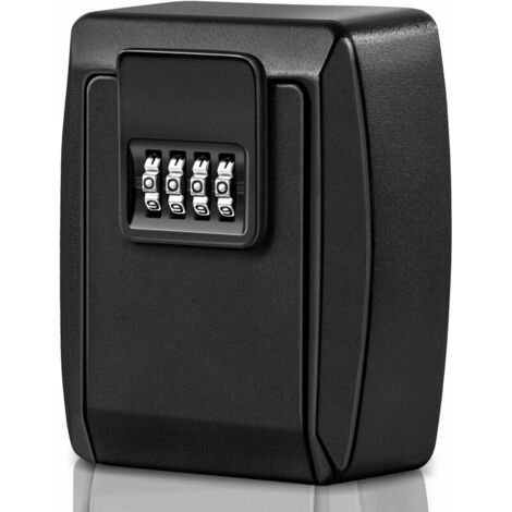 Waterproof Coded Key Box Outdoor Secure Key Box Wall Mounted Key Box Rustproof Key Safe Large Key Safe Box, for Home Office Garage Apartment Decoration (Black) (1/5)