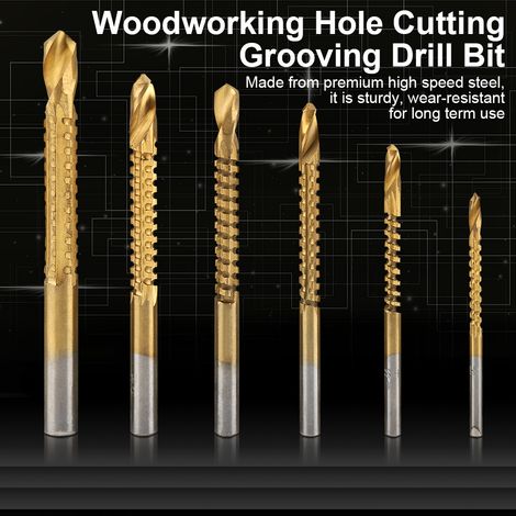 Ensemble de 6 Forets à Bois pour Scie Diamantée - Tailles 3mm, 4mm, 5mm, 6mm, 6.5mm, 8mm - KZQ