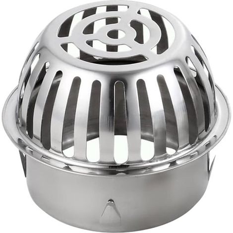 Protection de toiture - Argenté - Acier inoxydable - Grille de descente de gouttière - Filtre pour descente d'eaux usées - Pare-feuilles - Diamètre : 99 cm (1/4)