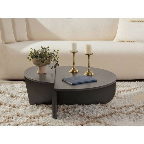 mesa de centro\ da salotto Parete, Tavolo basso da caffè, Portariviste per divano, Ripiano da soggiorno, 90x60 h35 cm, Antracite (1/5)