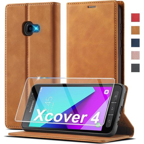 Coque portefeuille en cuir pour Samsung Galaxy Xcover 4/4s avec support et fermeture magnétique (1/5)