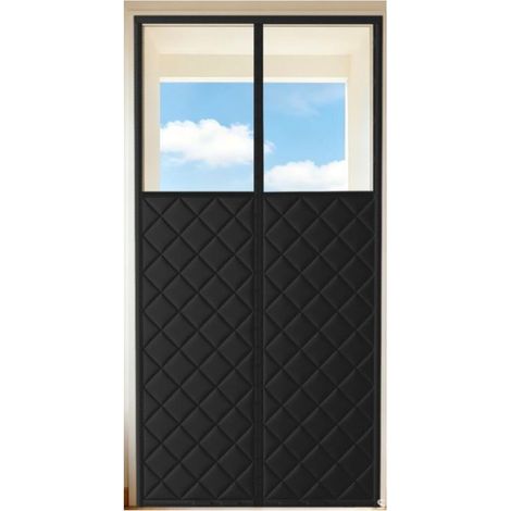Noir Rideau Magnétique Isolant Thermique, 90x210cm Rideau Thermique de Porte Coupe Vent et Anti Froid Économe en Énergie pour Porte Balcon ou Terrasse (1/5)