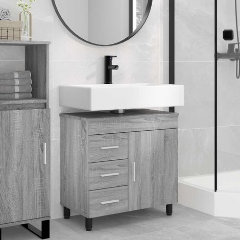 Unidad de tocador de baño  gris 60 x 35 x 60 cm