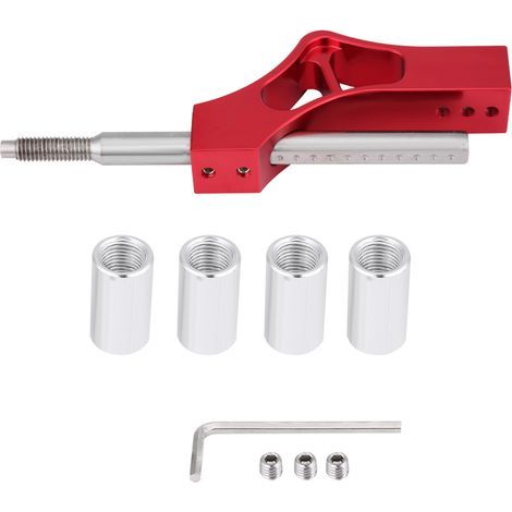 Extensión de altura para palanca de cambios Keenso, extensión de altura ajustable de acero inoxidable para palanca de cambios manual (rojo) (1/5)