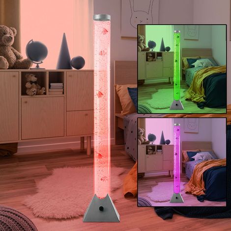 Etc-Shop – Lampadaire LED décoratif avec colonne d'eau – Changement de couleur RVB – Corps en plastique – Hauteur 120cm – IP21 pour usage intérieur