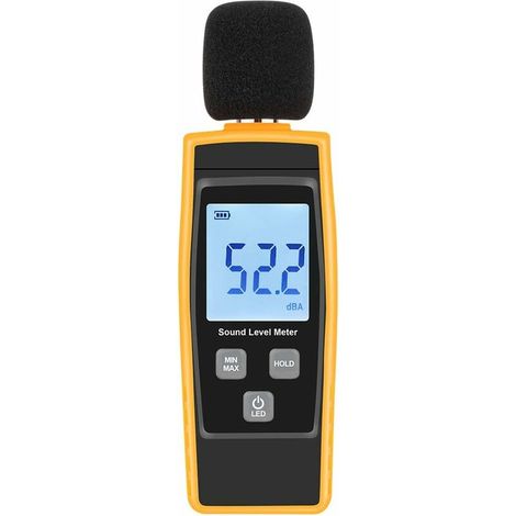 V·RESOURCING 30130 dB Manuelles Schallpegelmessgerät Dezibel-Schallmessung mit hintergrundbeleuchtetem digitalem LCD-Display für den Innen- und Außenbereich [Max/Min/Handfunktion]