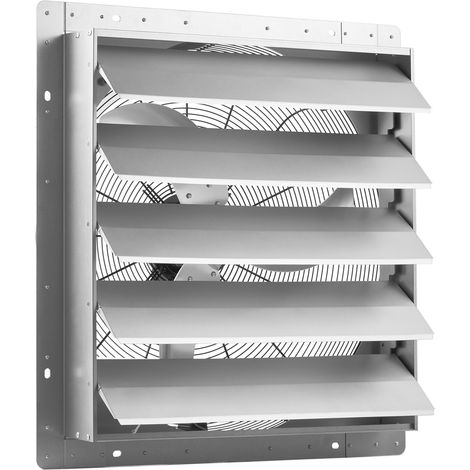 Mophorn Ventilador extractor de aire con persiana, 1400 RPM, 136 W, flujo de aire de 9,5 m/s, carcasa de acero, ventilador de pared industrial con cable precableado para garajes, talleres y áticos (1/5)