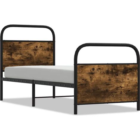 Maison Exclusive - Bettgestell ohne Matratze 75x190 cm Räuchereic (1/5)
