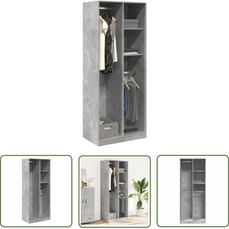 vidaXL Kleiderschrank Betongrau 80x50x200 cm Holzwerkstoff (1/5)