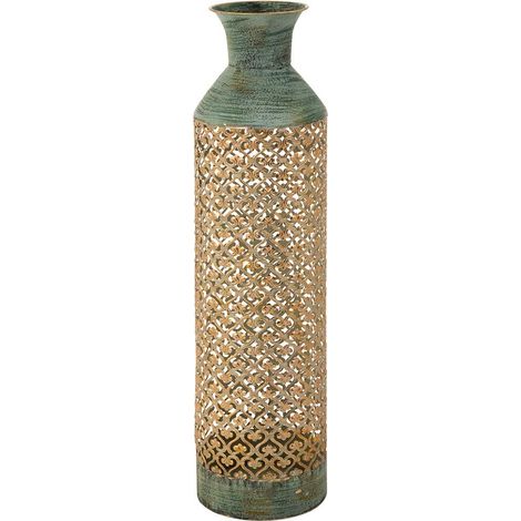 Jarrón de metal azul 18x18x69.5