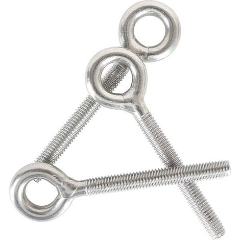 12 piezas，M4 x 50,3 mm，Acero inoxidable，Ganchos de tornillo，Gancho de ojo roscado，Para madera，manualidades y muebles (1/4)