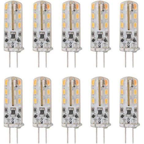 10 pièces G4 LED ampoule 1.5W DC12V blanc chaud 3000K 110LM Bi broches ampoules LED pour armoire éclairage cour (1/4)