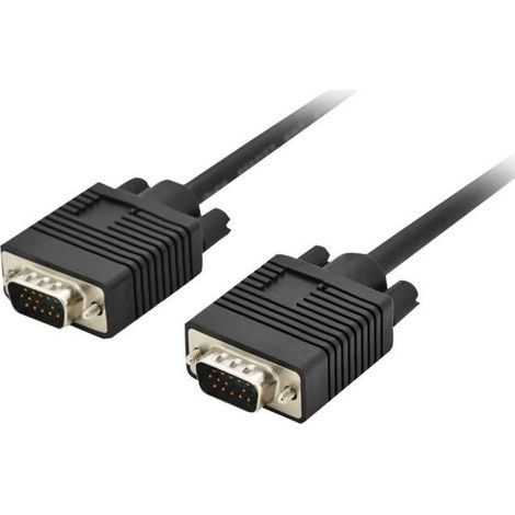 Cable VGA HD-15 (M) a HD-15 (M) - DIGITUS - 5m - Doble apantallado - Moldeado - Tornillos moleteados - Perla de ferrita