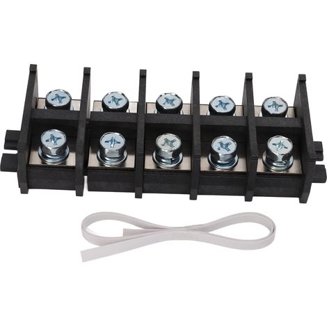 5Pcs Bloc de Jonction à Barrière Haute Robustesse Excellente Conductivité Électrique Simple à Connecter à Vis sur Rail DIN (1/5)