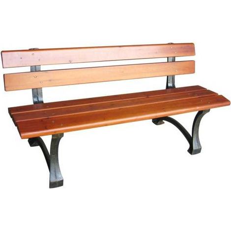 Banc de jardin en fonte et bois chêne teck foncé 150 cm – Assise 5 lattes – Dimensions 150x58x72 cm – Poids 24 kg – Vette