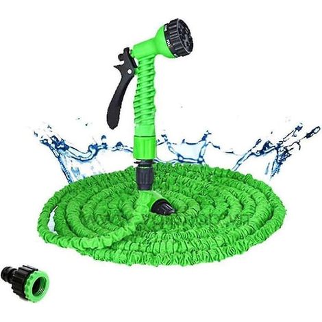 Ecleanfy - Tuyau d'arrosage extensible en plastique avec pistolet à eau (1/5)