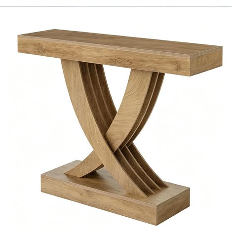 CHICFURN Consolle 110 x 30 x 85 cm in MDF marrone, base a X, per ingresso e soggiorno (1/5)