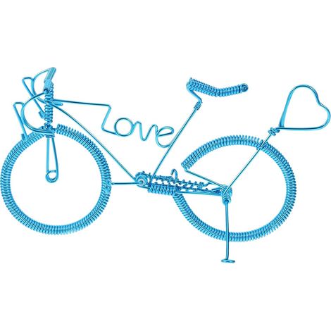 Vintage Fahrrad Dekorationsfigur aus blauer Legierung