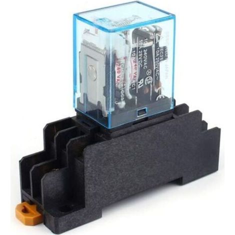 Relais de puissance DPDT 10A 220V avec socle de prise – Modèle HHC68A-2Z – Durée de vie électrique ≥100000 fois – Temps de ramassage ≤15ms (1/5)