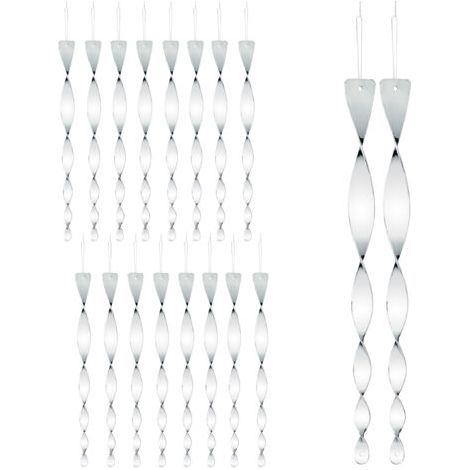 Relaxdays Vogelschreck Spirale, 18er Set, reflektierend, 40 cm, silber, für Balkon & Garten