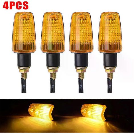 Lot de 4 ampoules clignotantes 12V pour moto, couleur ambre, accessoires pour moto (1/5)