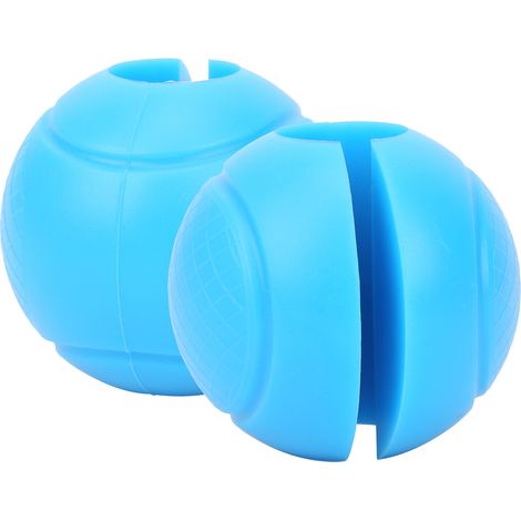 2 pièces Poignées de Barre Ronde en Silicone Épais, Adaptateur Boules pour Haltères, Grip Main Bleu (1/5)
