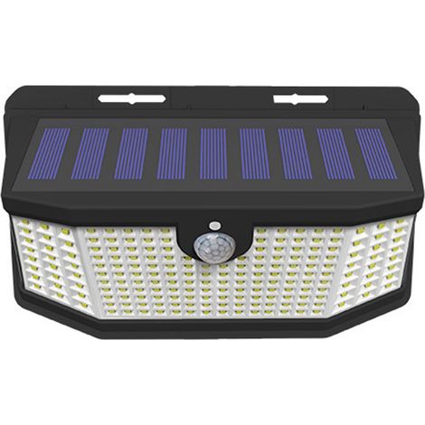 Projecteur solaire extérieur 120 LED 2500 lm avec détecteur de mouvement, panneau solaire 15,3 W, 2 modes d'éclairage (sécurité, éclairage permanent toute la nuit, contrôle intelligent de la luminosit (1/5)