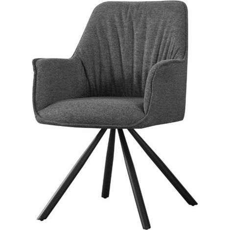 CASA COLLECTION Sedia Girevole In Tessuto Dafne Grigio (1/4)