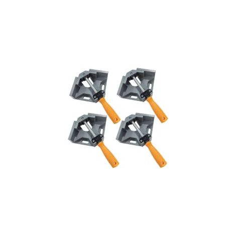 Pcs Serre Joint Angle 90 °, Etau D'angle Alliage d'Aluminium, Pince de Soudage d'angle avec Machoire Pivotante Réglable, pour Outils Menuisier, Soudage de Charpentier Gris - Crezuo (1/4)