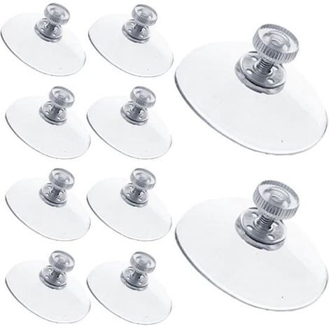 Ventouse filetée transparente - Fixation murale sans perçage ni colle - Idéale pour la cuisine et la salle de bain - Lot de 10 - M4 - 58 mm (1/5)