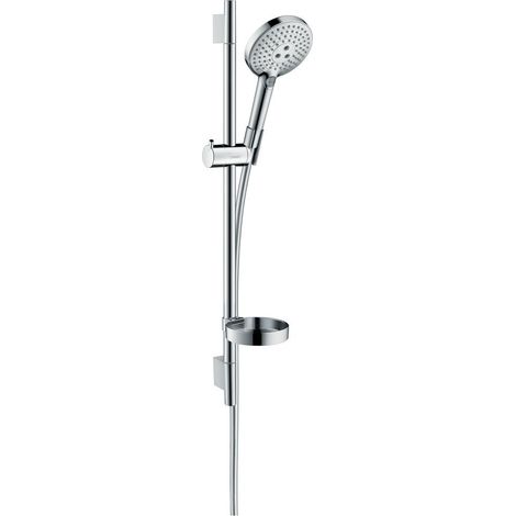Set de ducha 120 3jet con barra Unica'S puro 65 cm y jabonera cromada Hansgrohe Raindance Select S