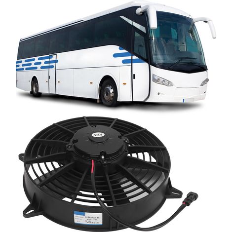 24-V-Kondensatorlüfter für Kfz-Klimaanlagen, elektrischer Sauglüfter mit Gitterrahmen (Referenz: LR-EF264) Übergewicht (1/5)