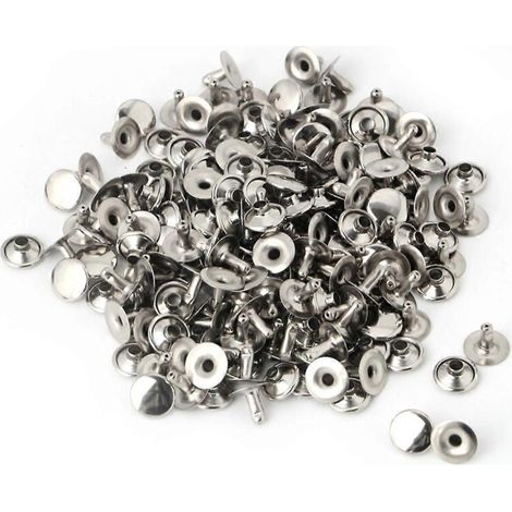 100 rivets tubulaires à double tête en métal pour la réparation du cuir, style punk et clous décoratifs (1/5)