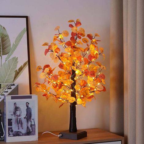 Guirlande LED automne et Noël avec branches d’eucalyptus, 50 LED par girlande, décoration table et maison, lumière festive et chaleureuse (1/5)