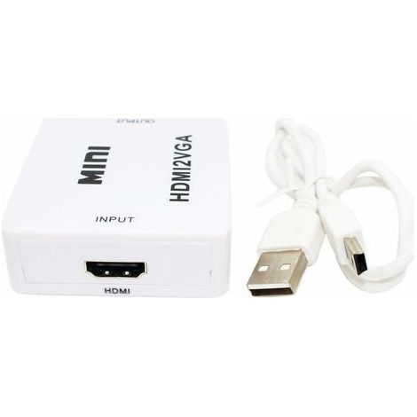 Convertisseur vidéo 1080P Adaptateur HDMI femelle vers VGA femelle 15 broches - Convertisseur signal vidéo (1/5)