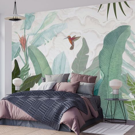 Papier peint panoramique - Plantes tropicales - 130 cm x 81 cm (1/4)