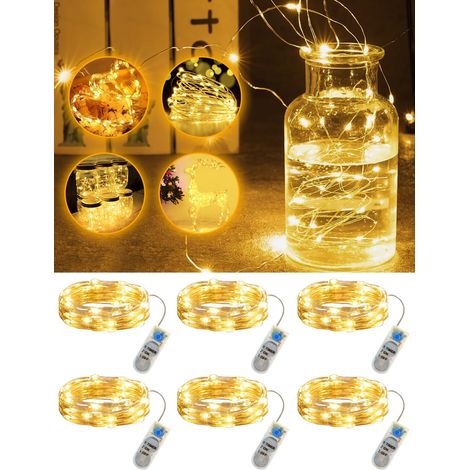Guirlande lumineuse avec minuteur, batterie en cuivre, 2 m, 20 LED (1/5)