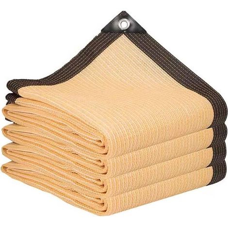 Toile d’ombrage 4x4M– Filet beige résistant aux UV avec œillets,voile d’ombrage extérieur pour serre,jardin,patio,arrière-cour,piscine,plantes (1/5)