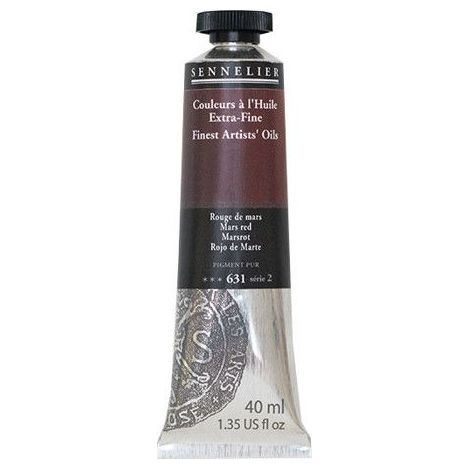 Couleurs à l'huile - Sennelier - Mars Rouge - 40ml - Pigments naturels - Finition satinée