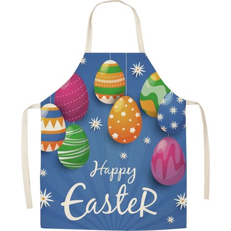 Tablier De Cuisine - Polyester Imprimé Thème Pâques - Pour Adulte - Usage Multifonctionnel En Intérieur Et En Extérieur - 65 x 75 cm - 1 Pièce (1/5)