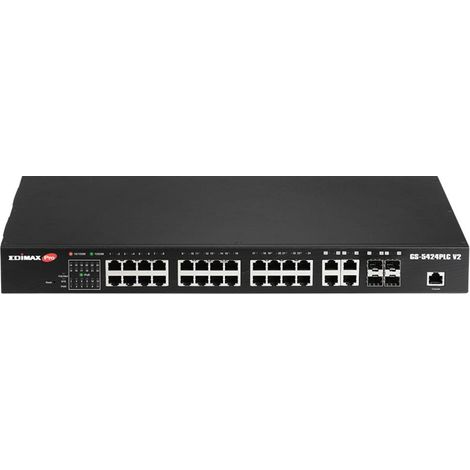 Switch réseau EDIMAX GS-5424PLC V2 24+4 ports 10 / 100 / 1000 MBit/s fonction PoE Y481122 (1/4)