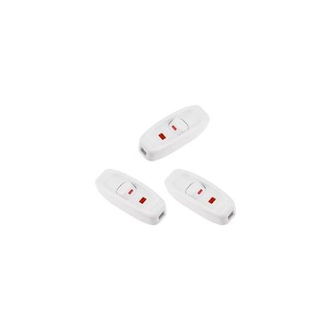 Interrupteur intermédiaire 250 V CA 10 A pour lampe de bureau avec témoin lumineux marche/arrêt. Interrupteur de cordon pour lampe de table (lot de 3).-Crezuo