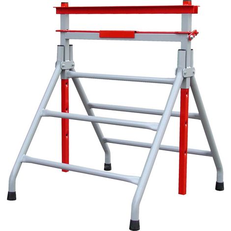 Outifrance – Tréteau métallique 200Kg – Hauteur réglable 80-130 cm – Système de blocage instantané – Pour chantiers lourds