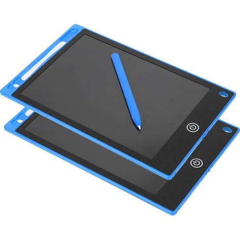 2 Pièces 8.5 Pouces Ardoise Électronique LCD Dessin Enfant pour École Maison Bleu