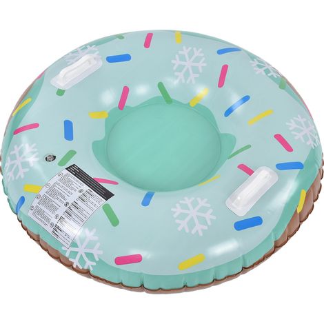 Toboggan gonflable Snow Tube PVC, siège unique en forme de beignet pour amusements hivernaux et fêtes de Noël