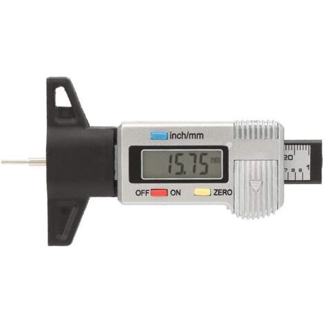 Jauge de profondeur d'inspection d'échelle de pneu numérique Lcd professionnel dans 0-25.4mm outil de mesure d'inspection de bande de roulement 0.01mm