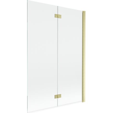 Mexen Mist mampara de ducha de 2 hojas derecha 120 x 150 cm, transparente, dorado cepillado - 8A9-120-002-55-00-P (1/5)