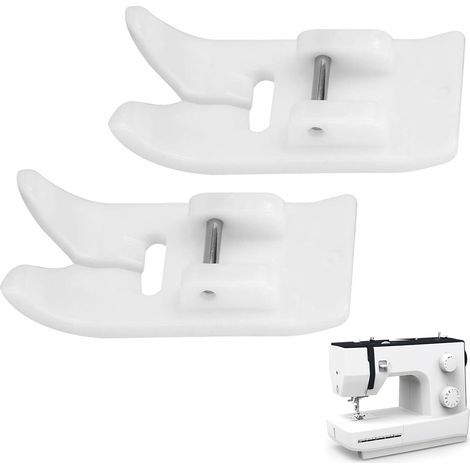 piedini antiaderenti universali per macchina da cucire, per punto dritto, adatti a pelle, similpelle, vinile, tela cerata, tessuti laminati in PVC e tessuti rivestiti. (1/5)