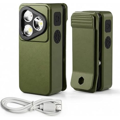 Lampe De Travail, Lampe Atelier, Baladeuse Led, Baladeuse Led Rechargeable, Lampe Atelier Rechargeable, 350 Lumens Mini De Poche En Alu, Aimantation, Camping, Voiture, Garage, Urgence (1/5)